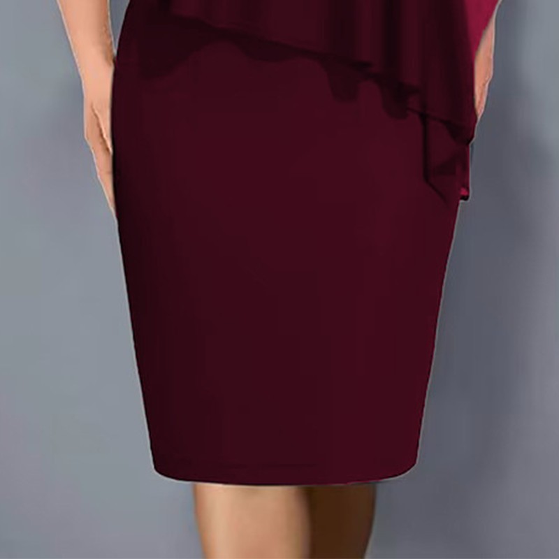 Abito midi donna elegante con strass e mantella in chiffon