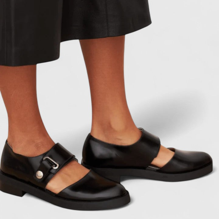 Scarpe donna Mary Jane in vera pelle con cinturino