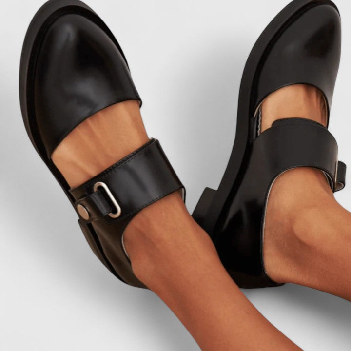 Scarpe donna Mary Jane in vera pelle con cinturino