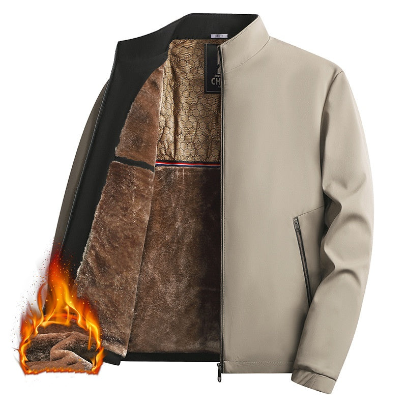 Giacca uomo calda con zip e colletto alto