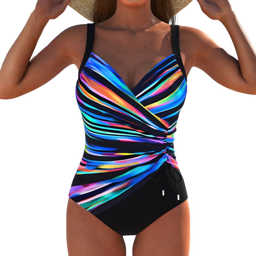 Costume da Bagno Donna | Design Incrociato Elegante Multicolore per Mare ed Estate