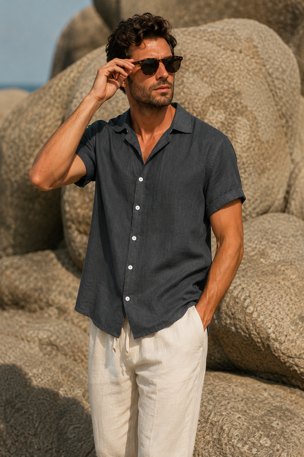 Camicia Estiva Nero — Carbone