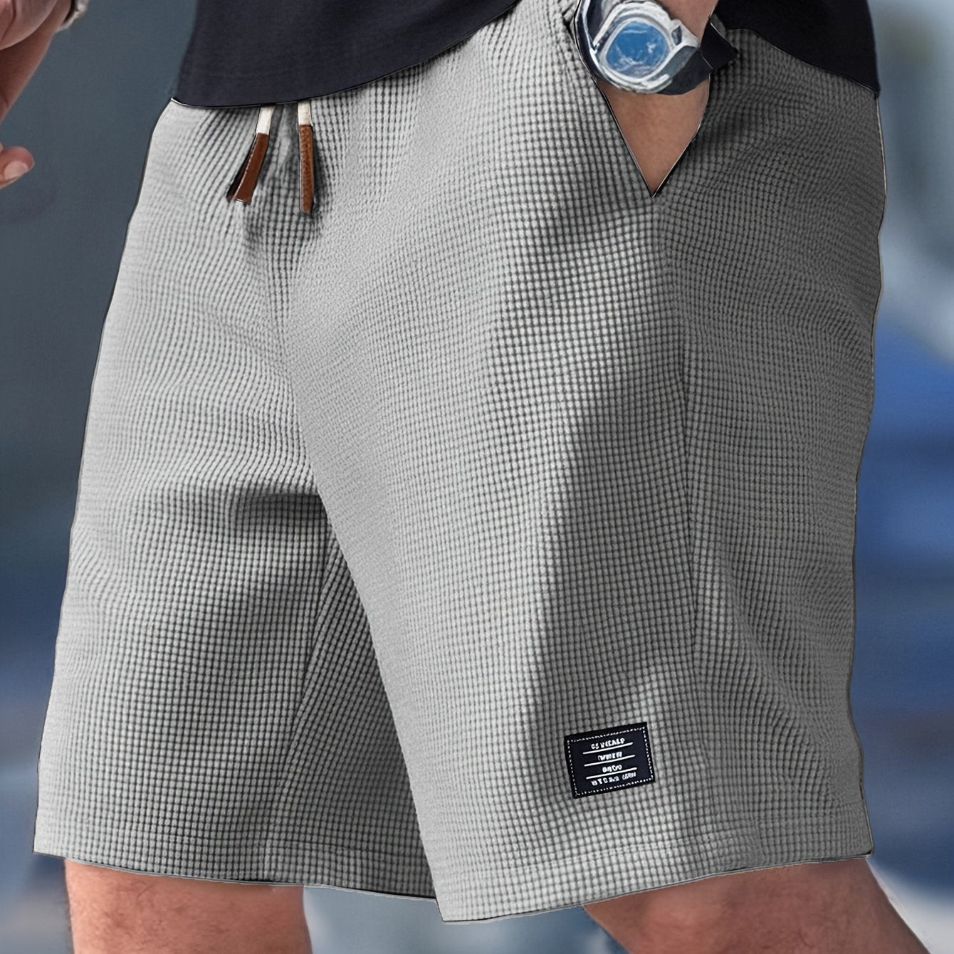 Short uomo estivi testurizzati con vita elastica