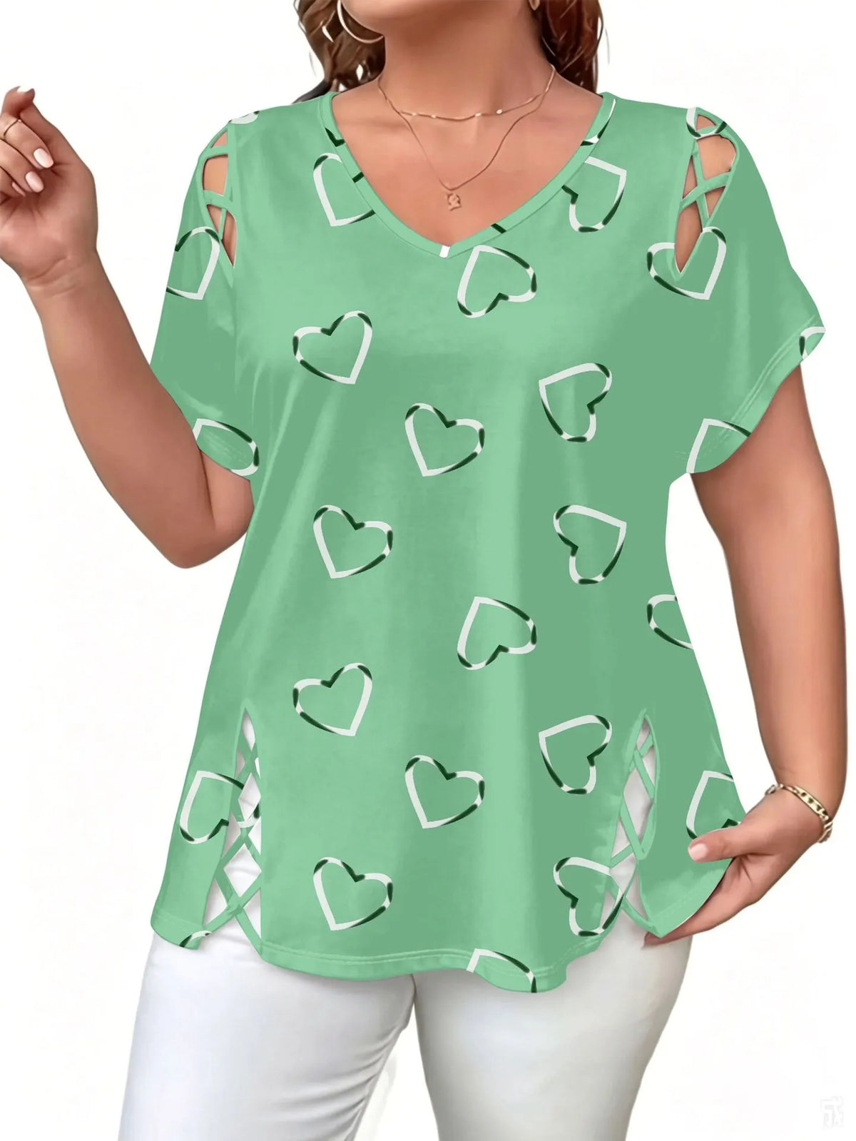 Blusa donna con stampa tie-dye e dettagli intrecciati