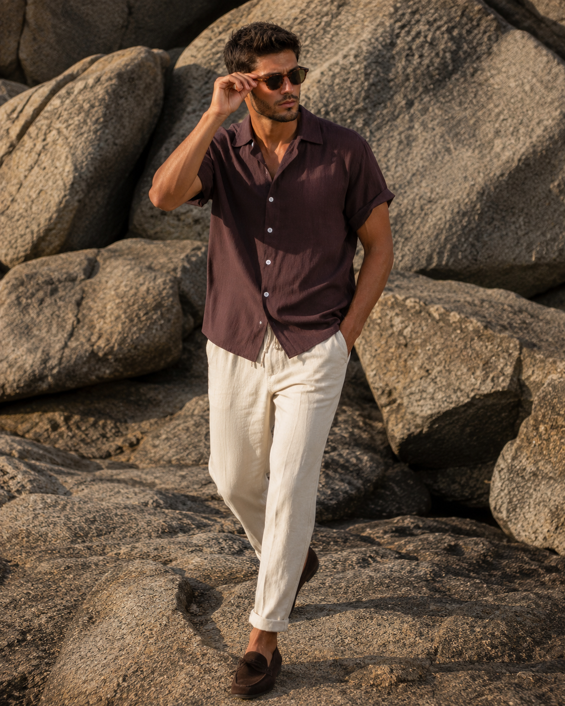 Camicia Estiva Matteo — Marrone Moka