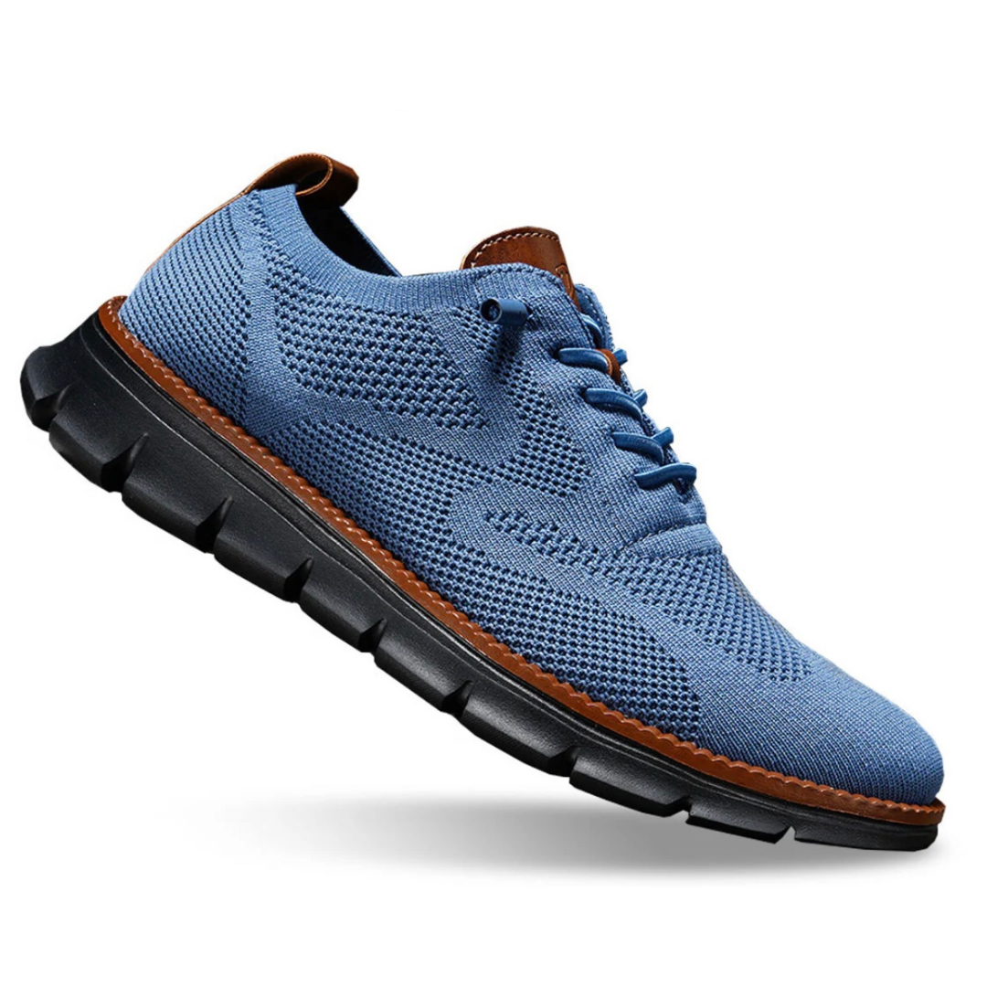 Scarpe uomo in mesh traspirante con lacci e suola in gomma