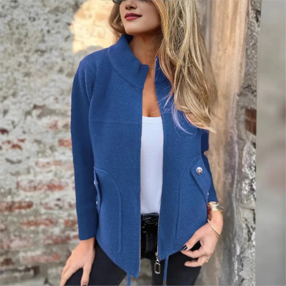 Giacca donna con zip e colletto alto