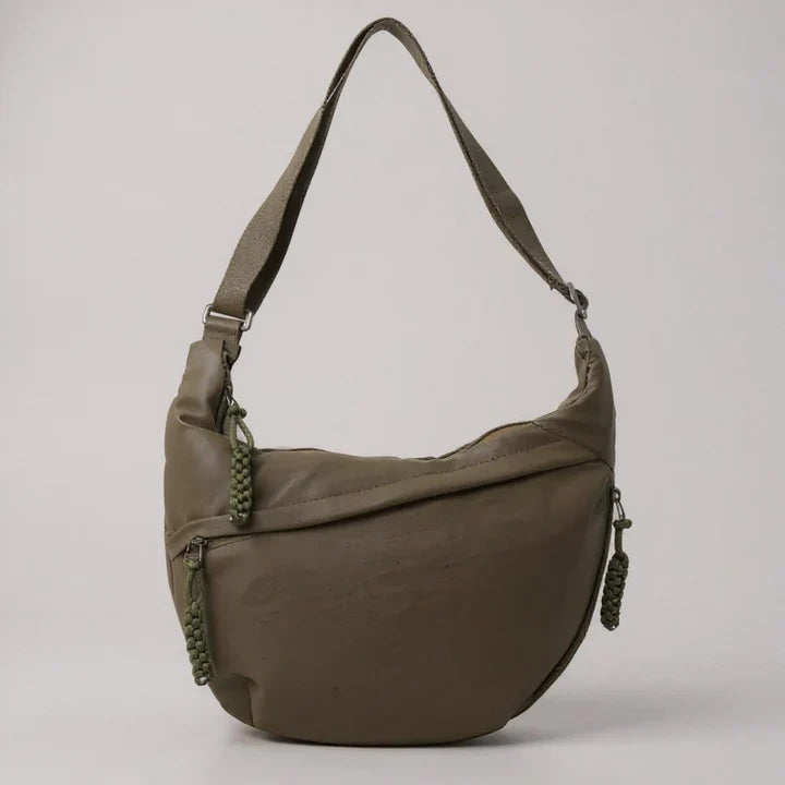 Borsa a tracolla donna in nylon con tasche zip