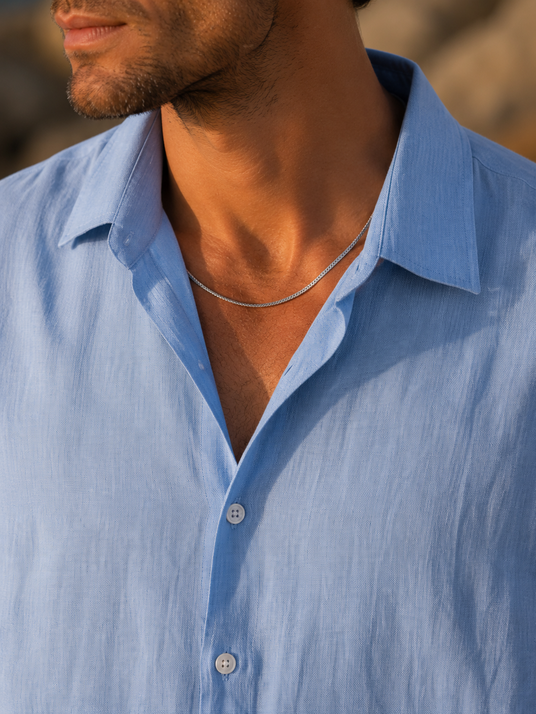 Camicia Estiva Adriano — Azzurro Cielo