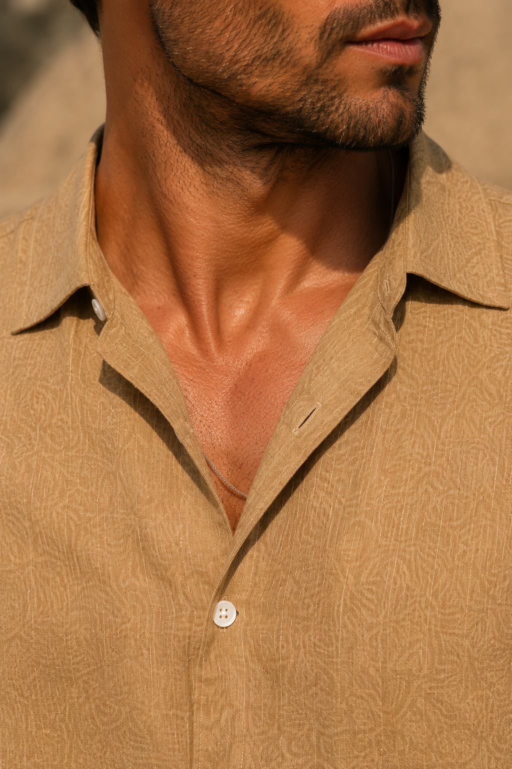 Camicia Estiva Dario — Camel Dorato