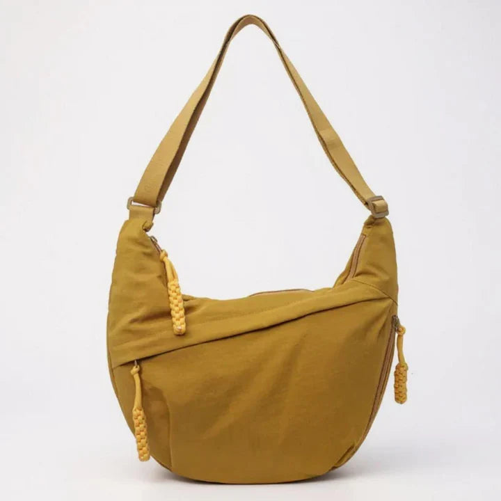 Borsa a tracolla donna in nylon con tasche zip