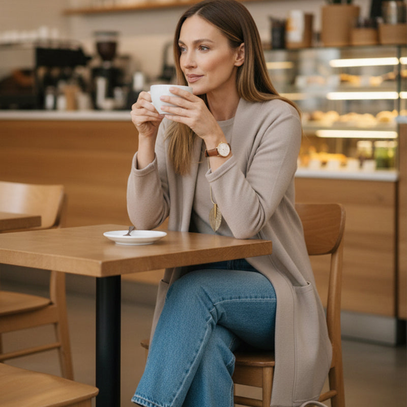 Completo donna tre pezzi con cardigan lungo
