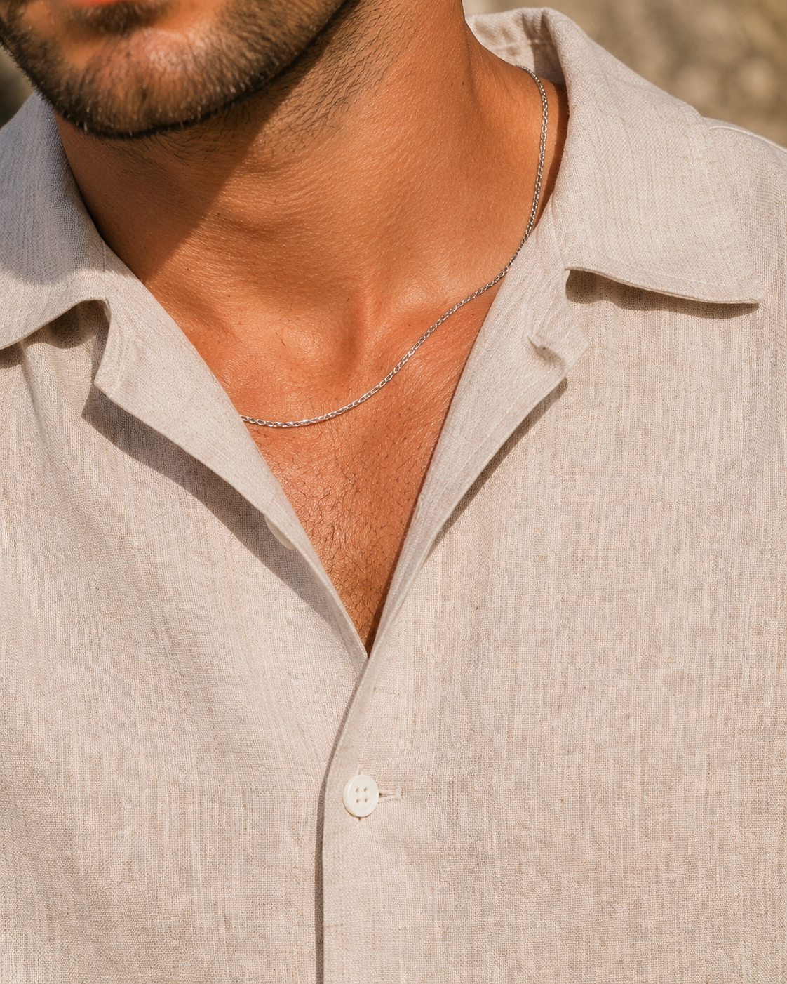 Camicia Estiva Elio — Beige Naturale