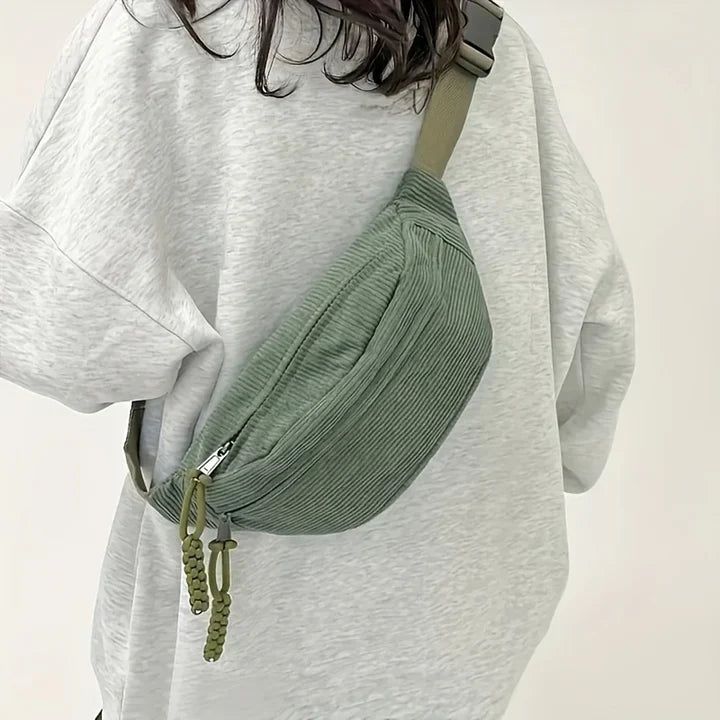 Borsa a tracolla donna in nylon con tasche zip