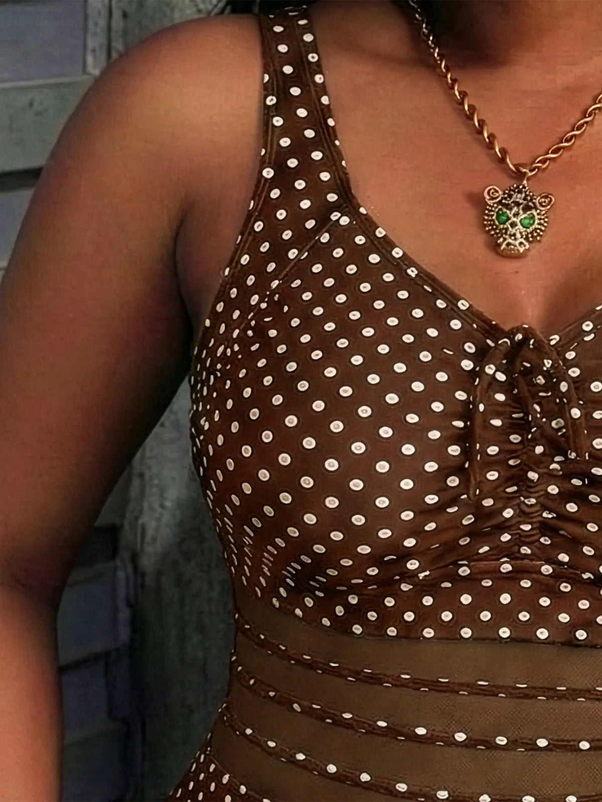 Costume da bagno intero donna con stampa palme e inserti in rete