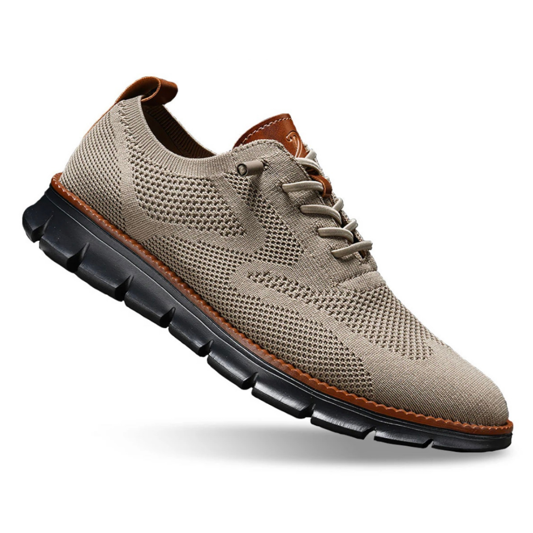 Scarpe uomo in mesh traspirante con lacci e suola in gomma