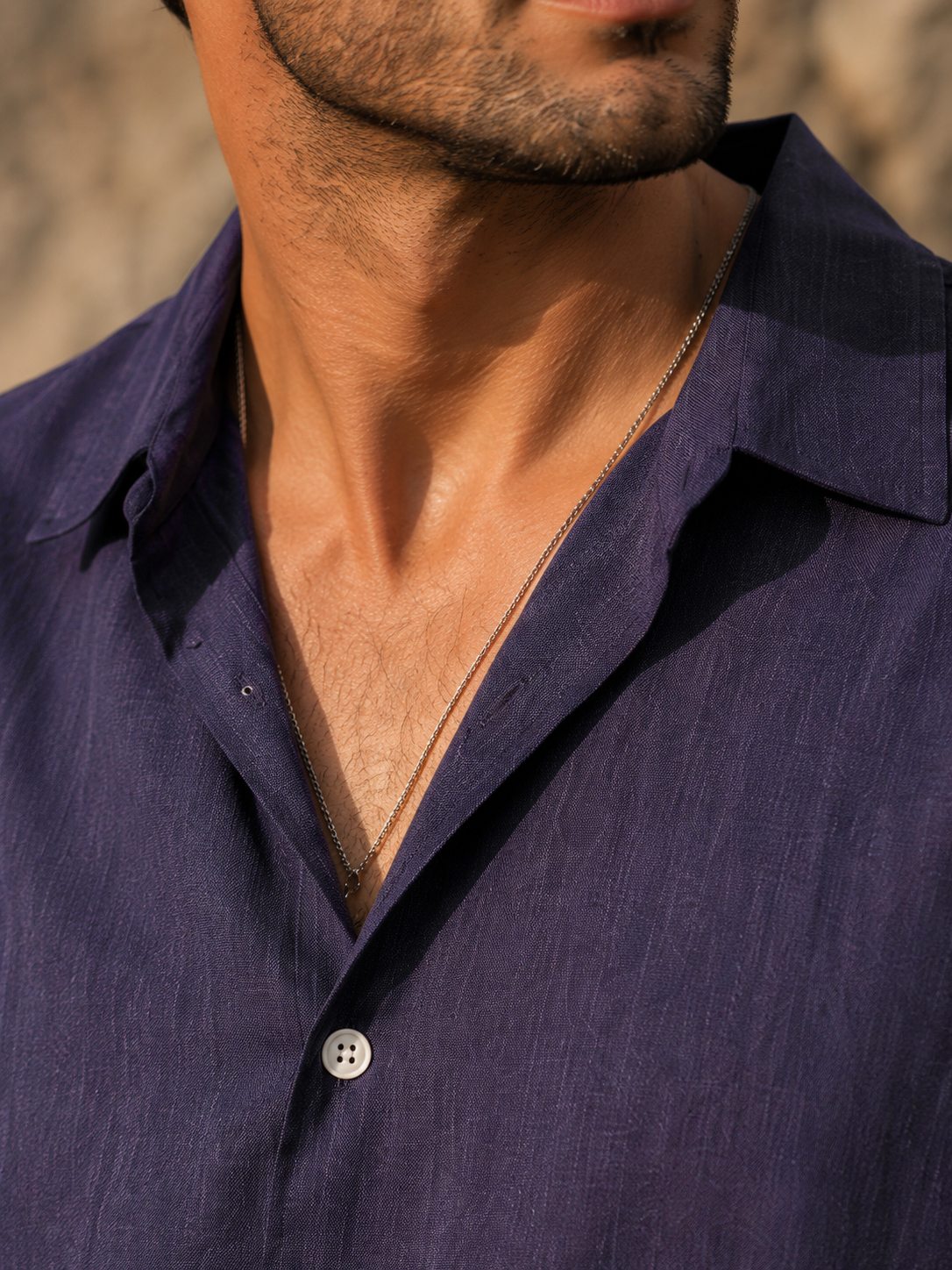 Camicia Estiva Lorenzo — Viola Profondo