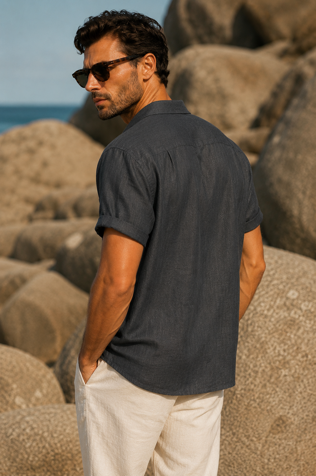 Camicia Estiva Nero — Carbone