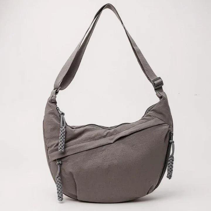 Borsa a tracolla donna in nylon con tasche zip