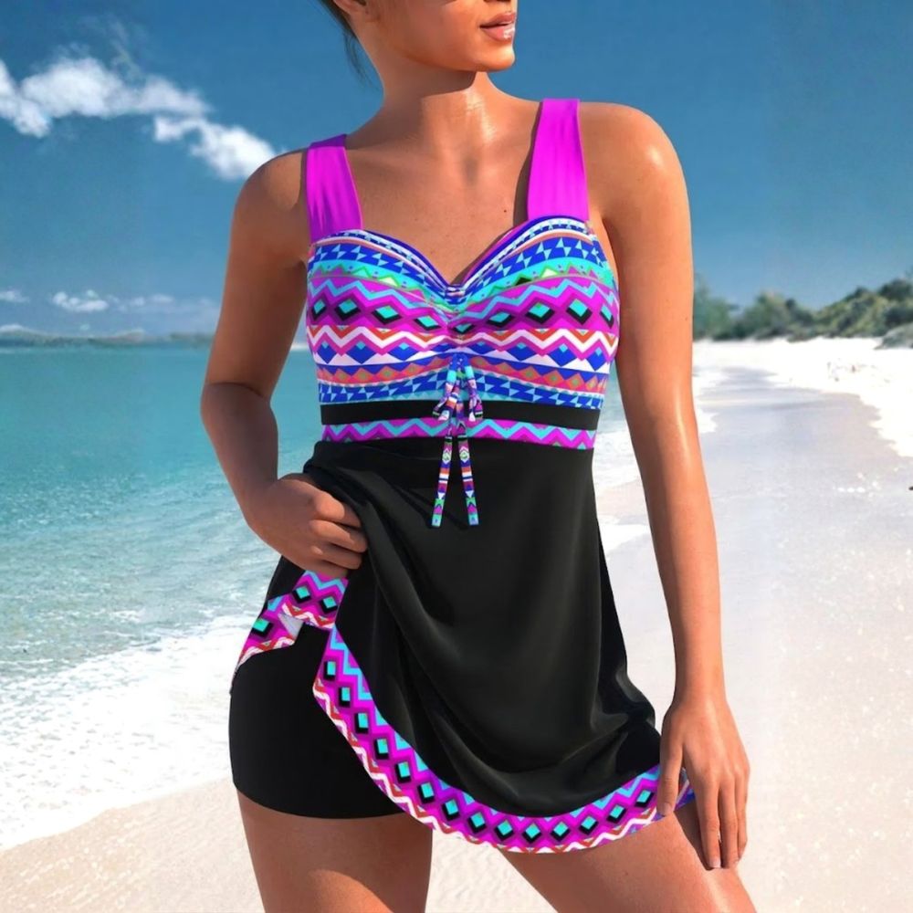 Costume intero da donna stile marinaro con gonna