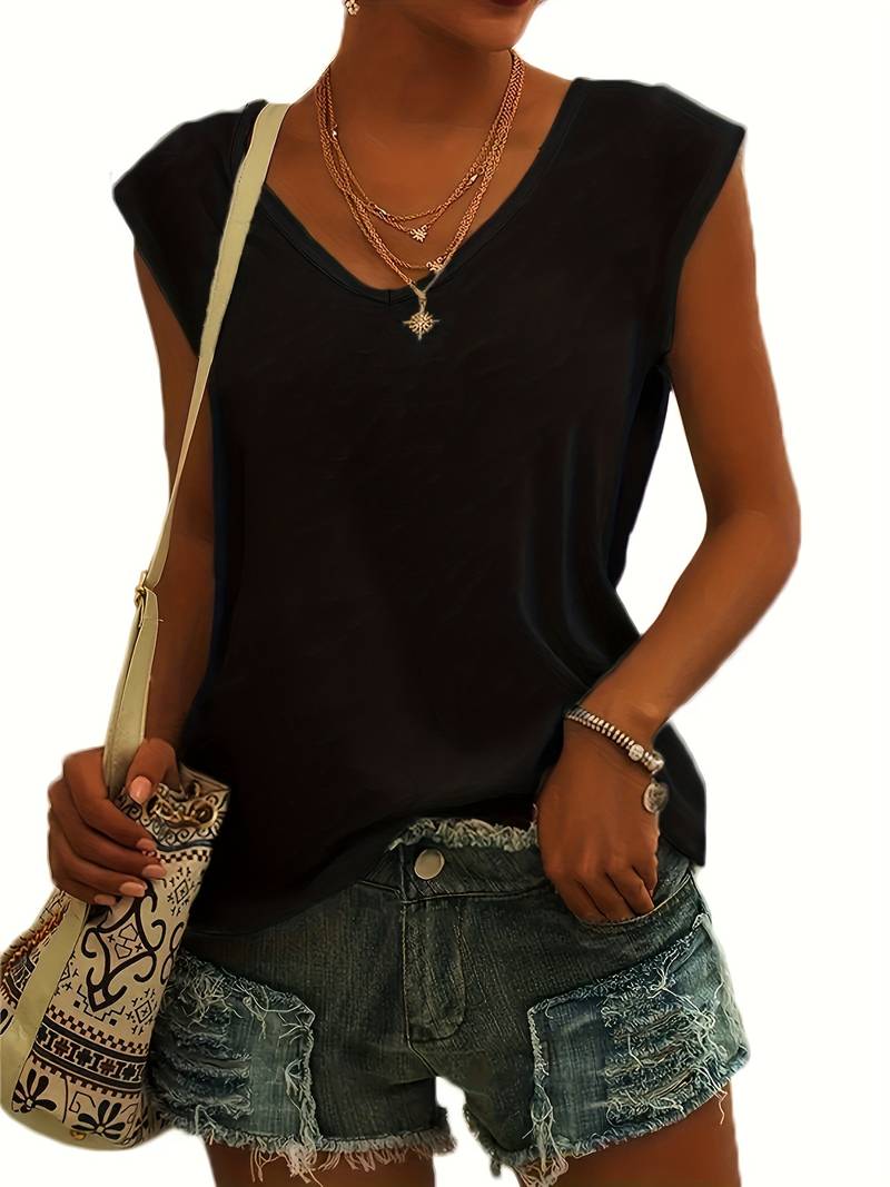 Top da donna estivo con scollo a V e fit morbido