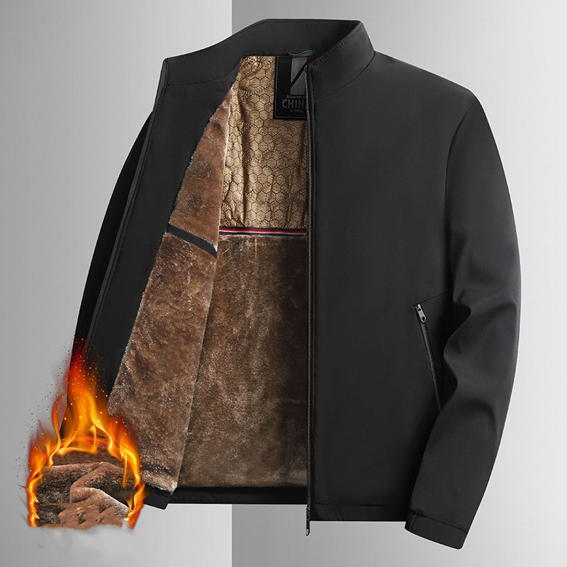 Giacca uomo calda con zip e colletto alto