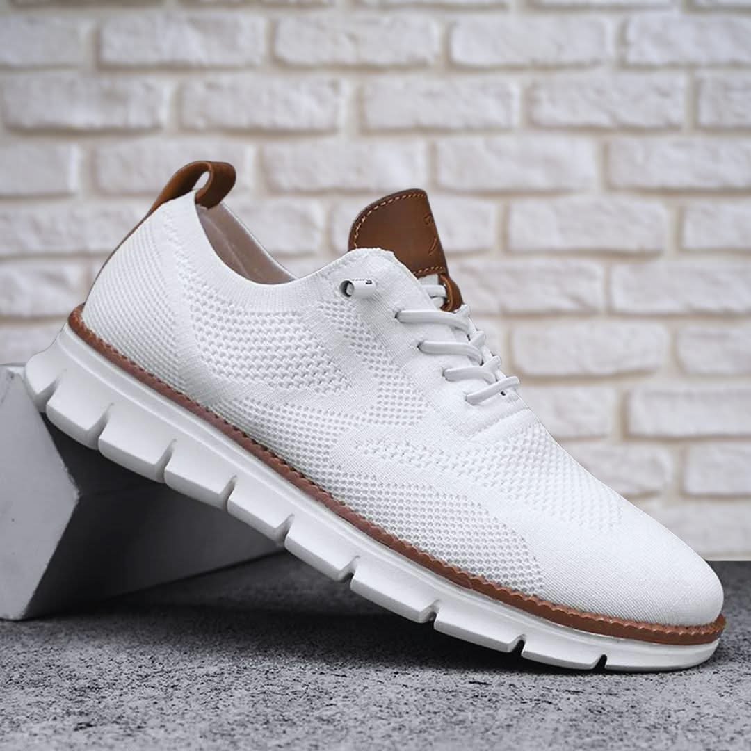 Scarpe uomo in mesh traspirante con lacci e suola in gomma