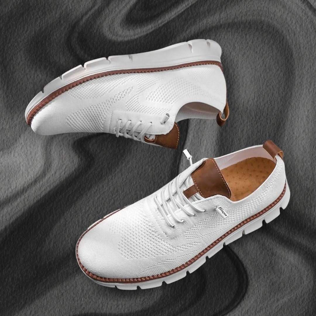 Scarpe uomo in mesh traspirante con lacci e suola in gomma