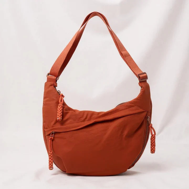 Borsa a tracolla donna in nylon con tasche zip