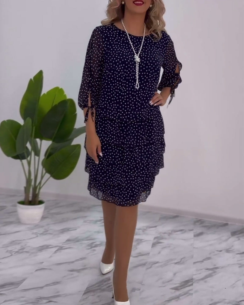 Abito donna a pois con gonna fluida