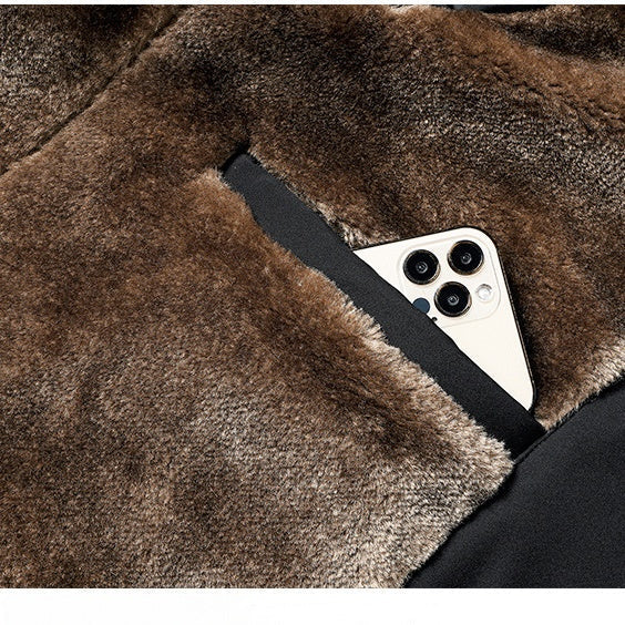 Giacca uomo calda con zip e colletto alto