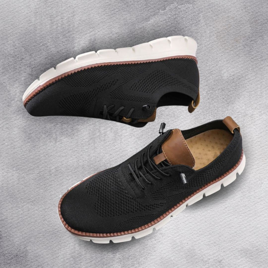 Scarpe uomo in mesh traspirante con lacci e suola in gomma