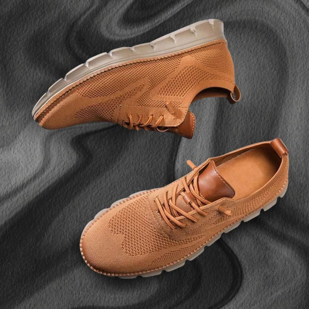Scarpe uomo in mesh traspirante con lacci e suola in gomma