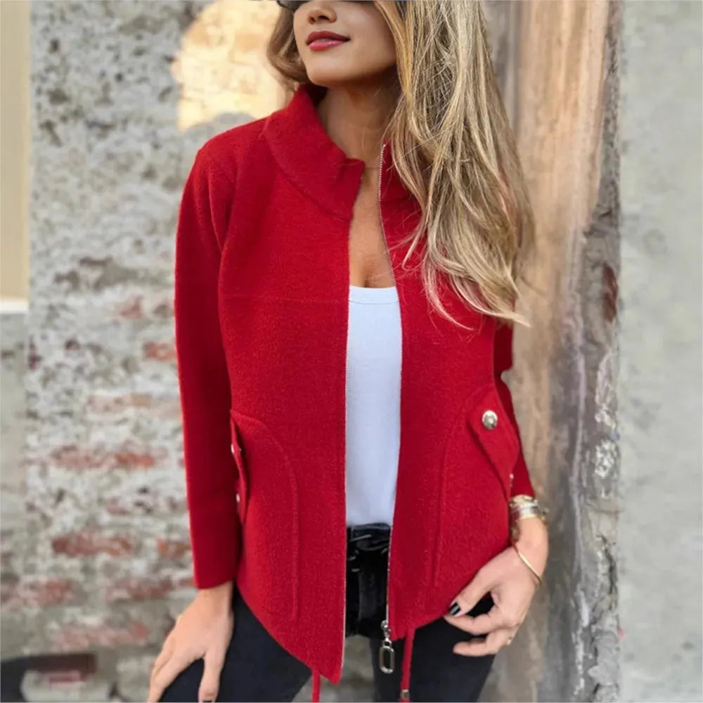 Giacca donna con zip e colletto alto