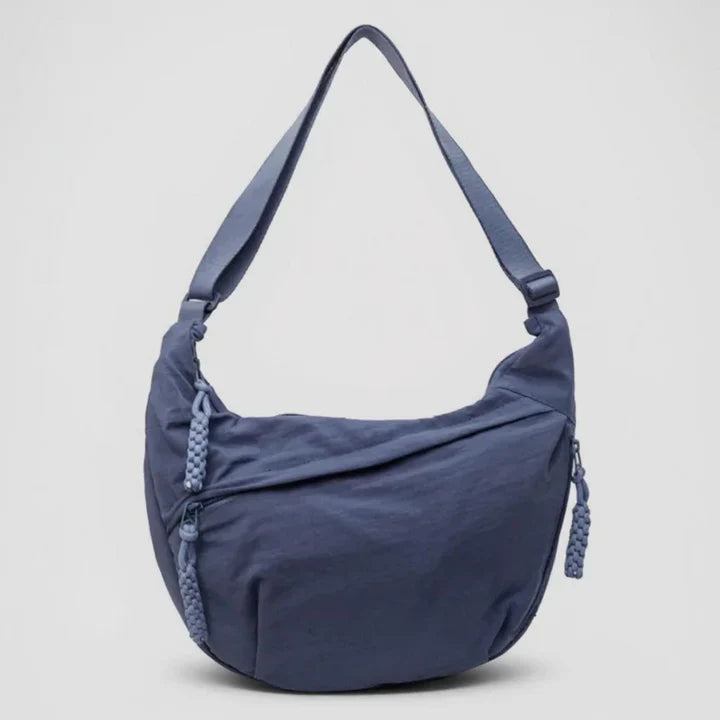 Borsa a tracolla donna in nylon con tasche zip
