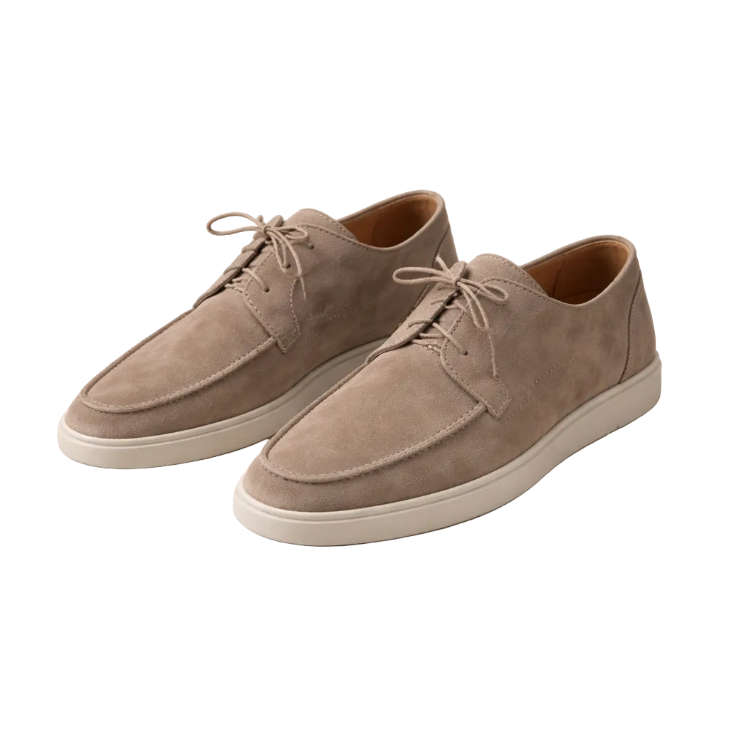 Mocassini uomo in suede con lacci e punta chiusa