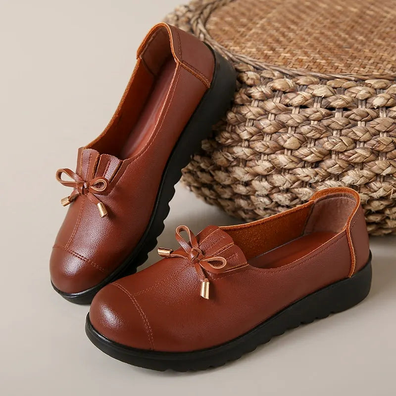 Mocassini donna con fiocco e suola platform