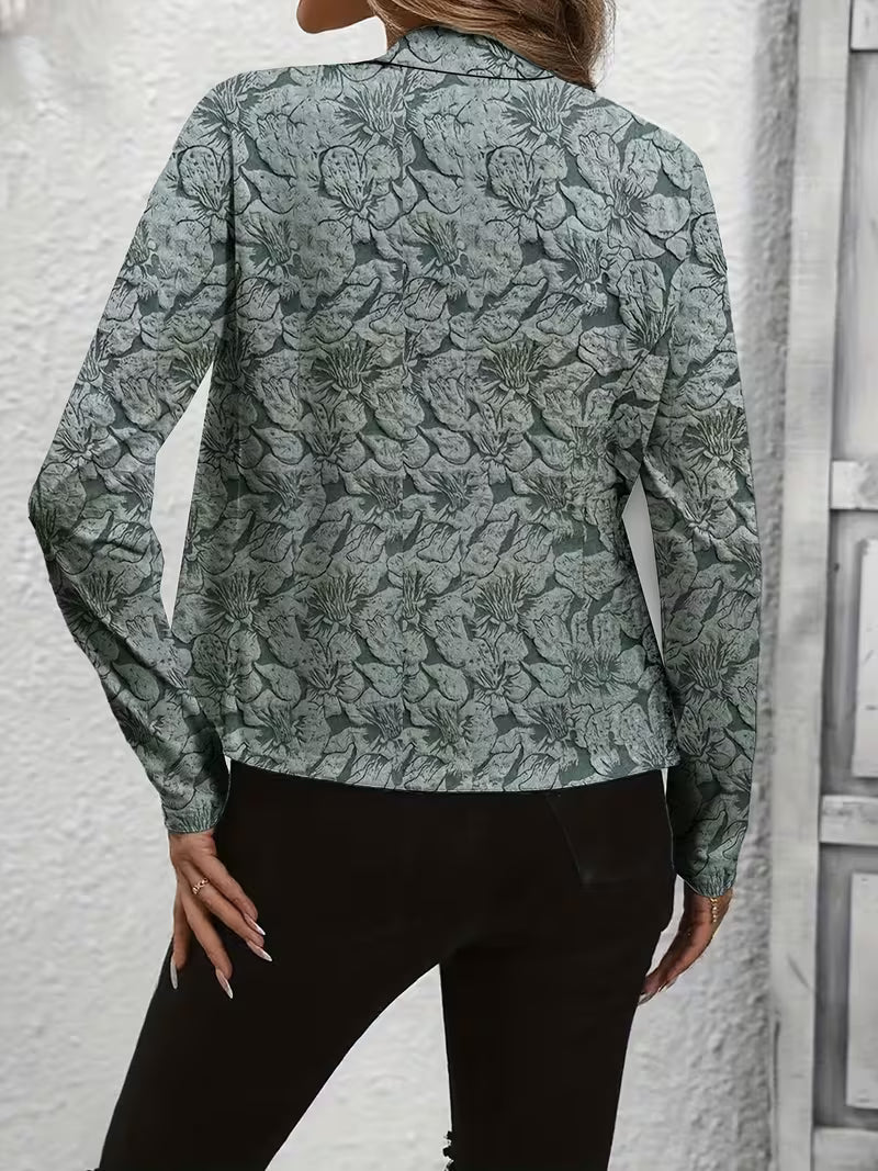 Blazer donna floreale in poliestere con vestibilità sagomata