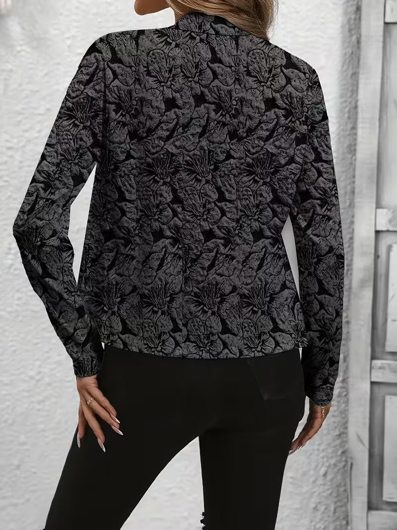 Blazer donna floreale in poliestere con vestibilità sagomata