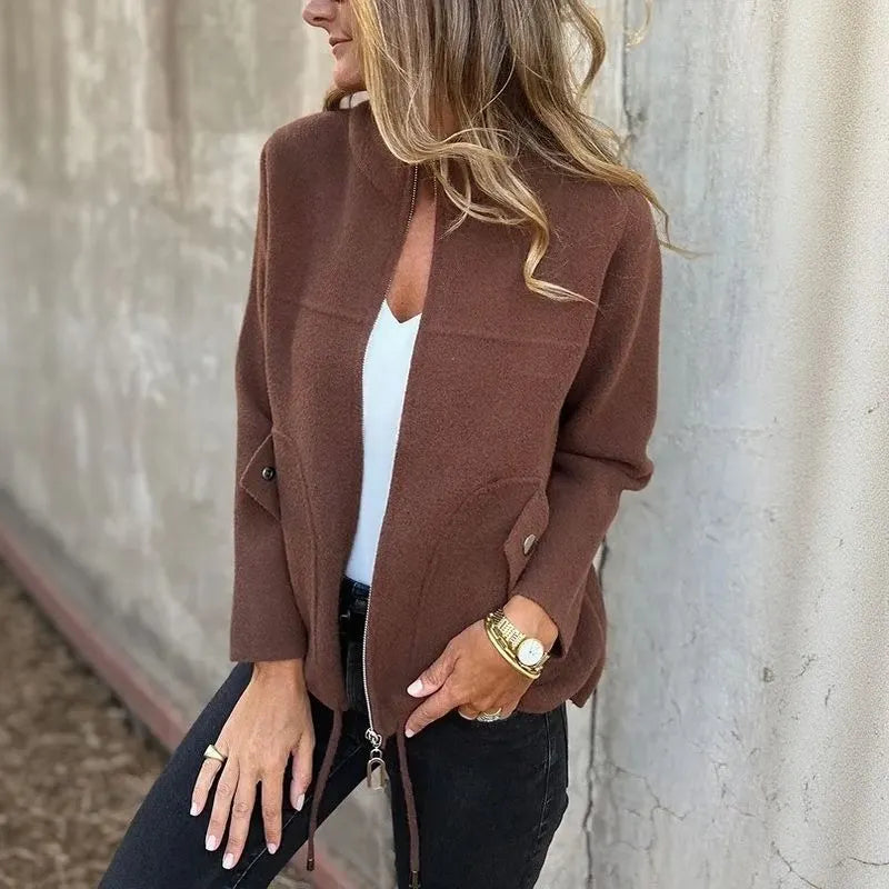 Giacca donna con zip e colletto alto