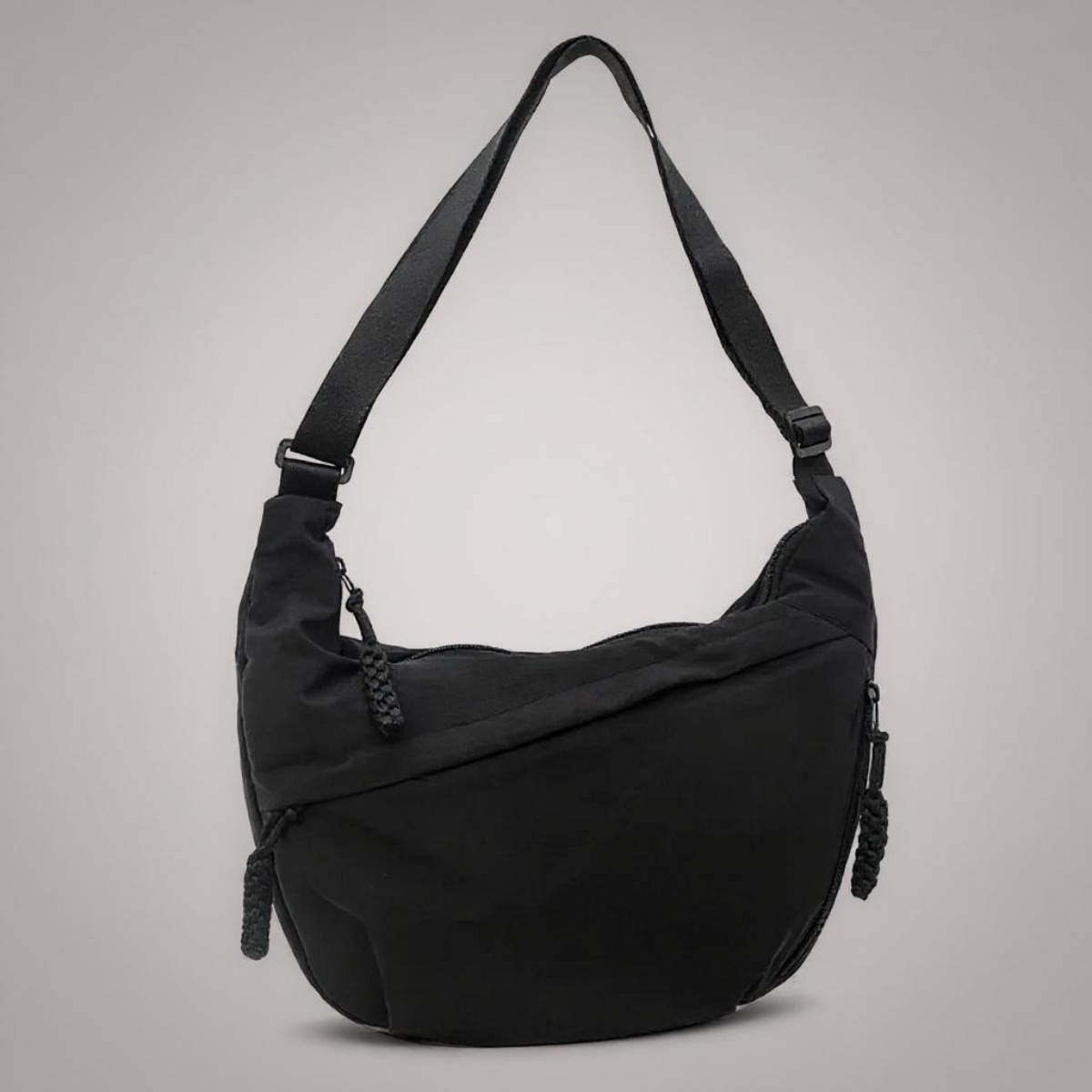 Borsa a tracolla donna in nylon con tasche zip