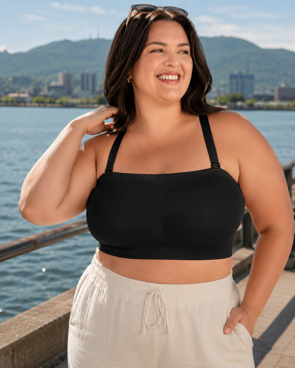 Reggiseno fascia donna seamless senza spalline