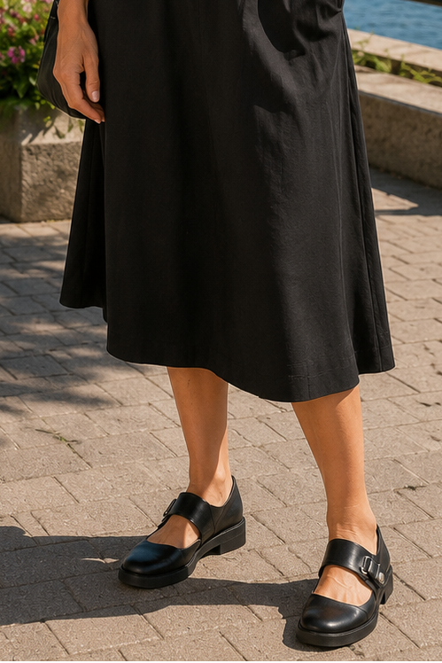 Scarpe donna Mary Jane in vera pelle con cinturino