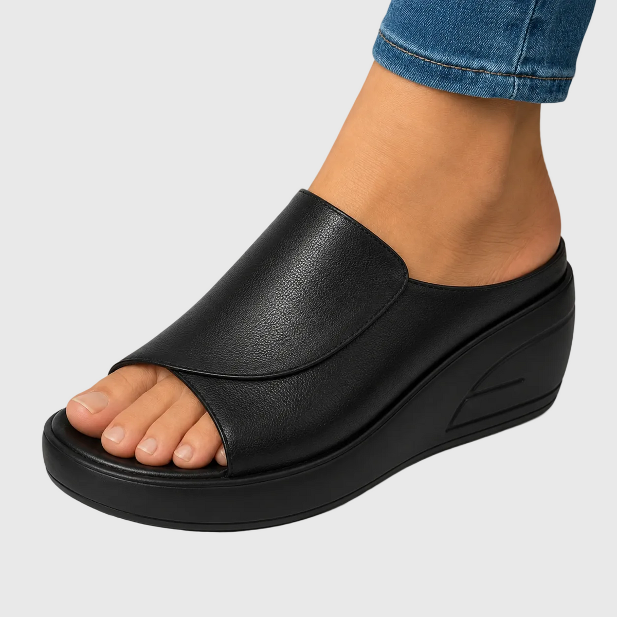Mules donna con plateau in PU da infilare