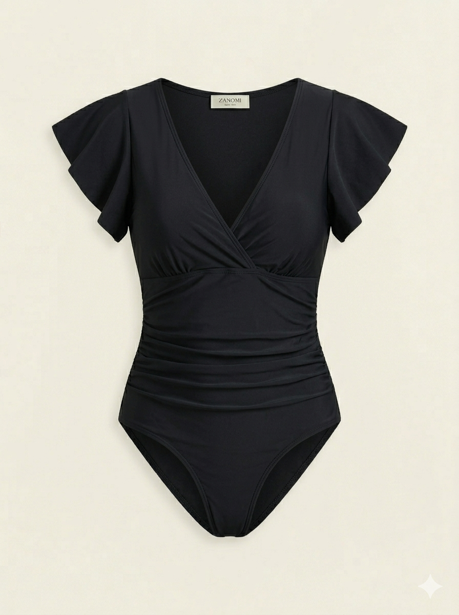 Costume intero da donna elegante con scollo a V
