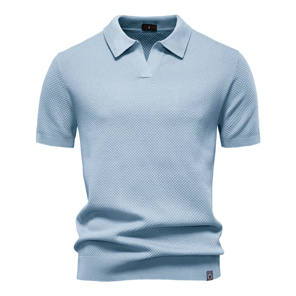 Polo uomo strutturato con colletto aperto moderno