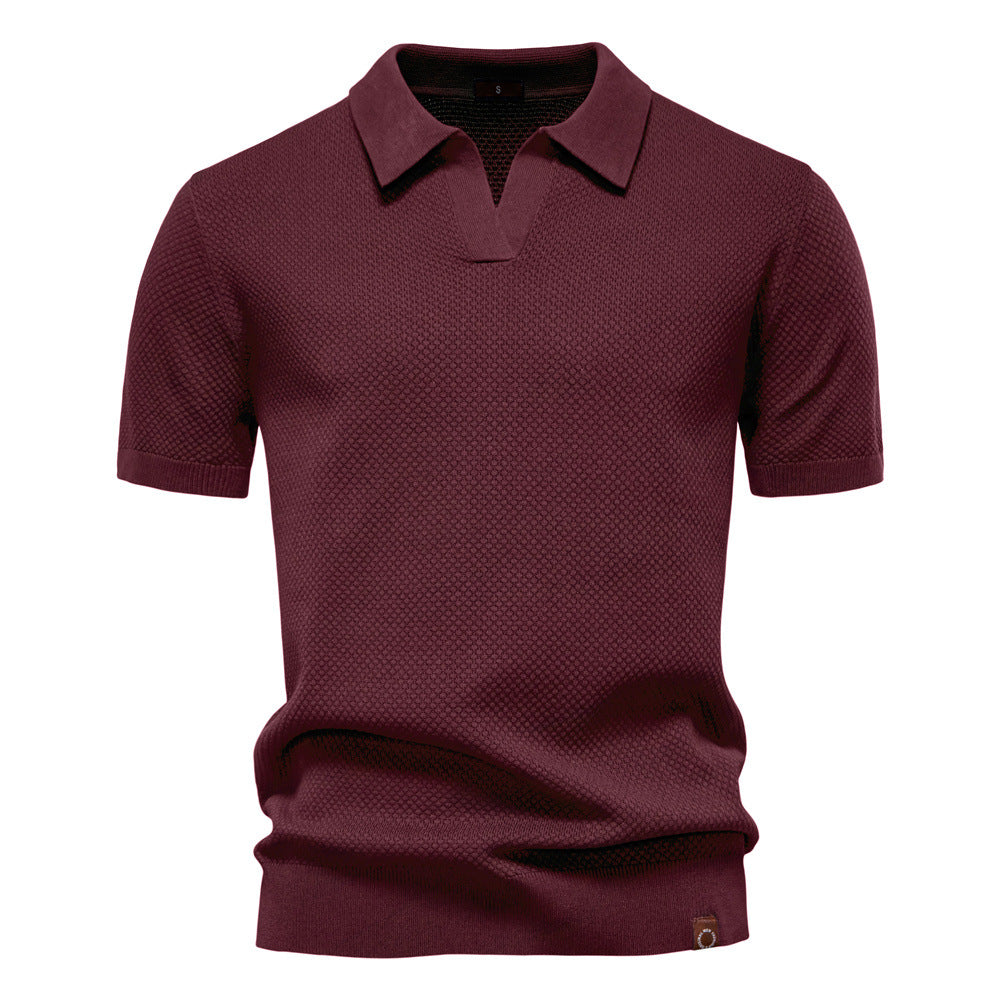 Polo uomo strutturato con colletto aperto moderno