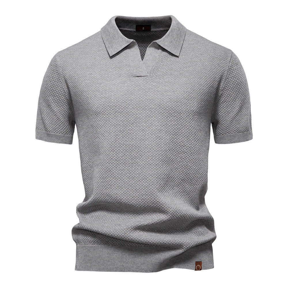 Polo uomo strutturato con colletto aperto moderno