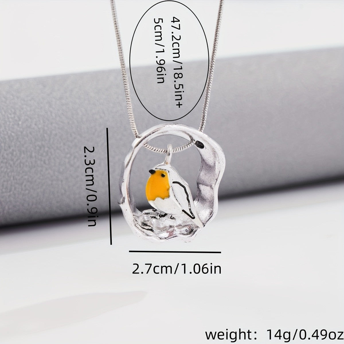 Collana donna argentata con pendente pettirosso