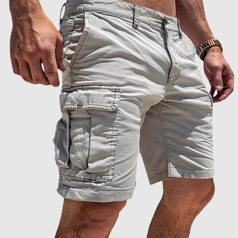 Shorts cargo uomo in cotone lavato con tasca laterale